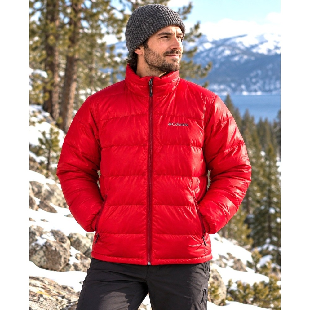 Columbia Gold 650TD TurboDown Jacket Mens S Red Omni Heat Winter Coat Puffer NEW